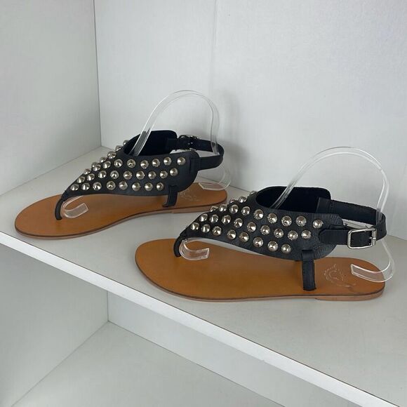 Ecote Studded Leather Slingback Sandals 7.5 - Picture 3 of 8